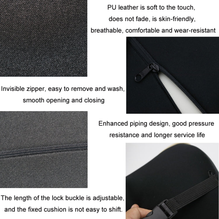 Leather Memory Foam All Season Car Seat Neck Support Cushion Headrest+Waist Pad(Black) - Seat Accessories by PMC Jewellery | Online Shopping South Africa | PMC Jewellery | Buy Now Pay Later Mobicred