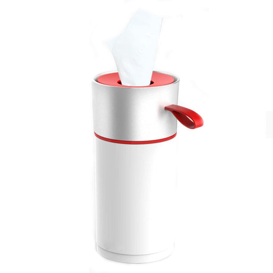 BEN.JACK Cylindrical Car Water Cup Holder Tissue Box(White Red) - Stowing Tidying by BEN.JACK | Online Shopping South Africa | PMC Jewellery | Buy Now Pay Later Mobicred