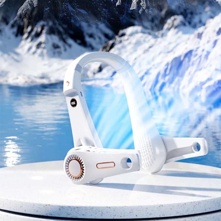 F11 Portable USB Charging Rotating Digital Display Bladeless Hanging Neck Fan(Blue) - Electric Fans by PMC TechLife | Online Shopping South Africa | PMC TechLife | Buy Now Pay Later Mobicred