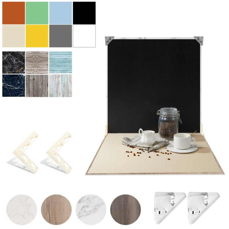 2pcs 60cm Double-Sided Background Board + 7pcs Backdrop Paper Photography Props Set, Spec: Set 4 - Solid Color by PMC TechLife | Online Shopping South Africa | PMC TechLife | Buy Now Pay Later Mobicred