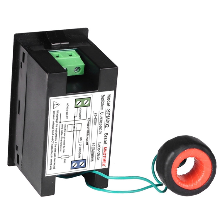 SINOTIMER SPM002 Liquid Crystals AC Digital Voltage And Current Meter Power Monitor, Specification: AC200-450V 100A - Current & Voltage Tester by SINOTIMER | Online Shopping South Africa | PMC TechLife | Buy Now Pay Later Mobicred