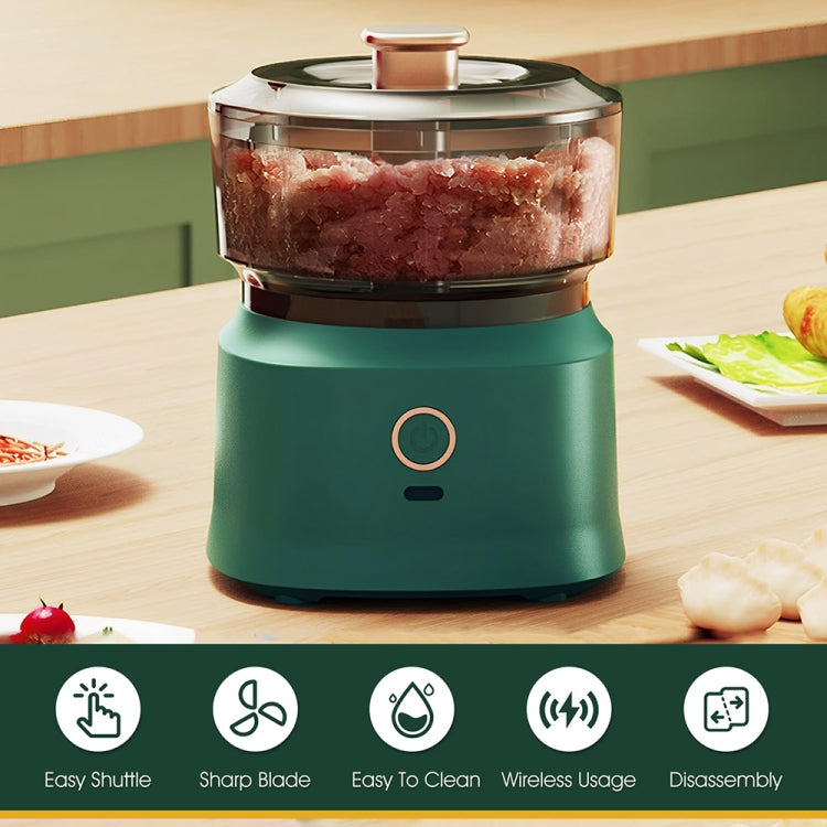 JRQ-01 Home Wireless Electric Meat Grinder Kitchen Garlic Pounder, Size: Electroplated Double-click(White) - free shipping - PMC TechLife - Order now!