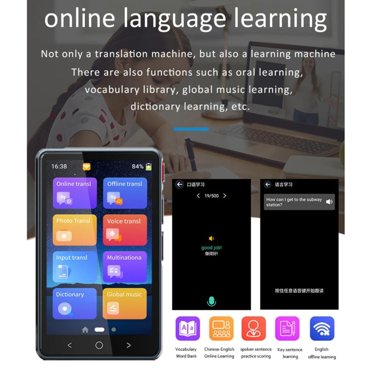 Hishell P40 Smart Translator 135 Languages Voice Intelligent Online Translation Machine Offline Multilanguage Speech Translate(Black) -  by Hishell | Online Shopping South Africa | PMC Jewellery | Buy Now Pay Later Mobicred