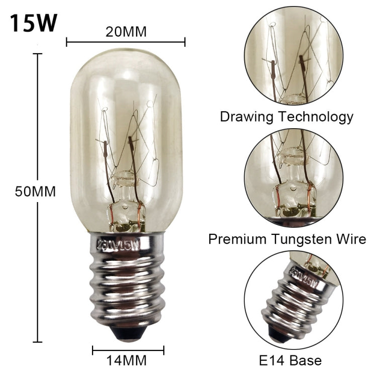 220V 15W E14 Screw Light Refrigerator Light Bulb Microwave Oven Sewing Machine Machine Bulb(2700K) - LED Blubs & Tubes by PMc TechLife | Online Shopping South Africa | PMc TechLife | Buy Now Pay Later Mobicred