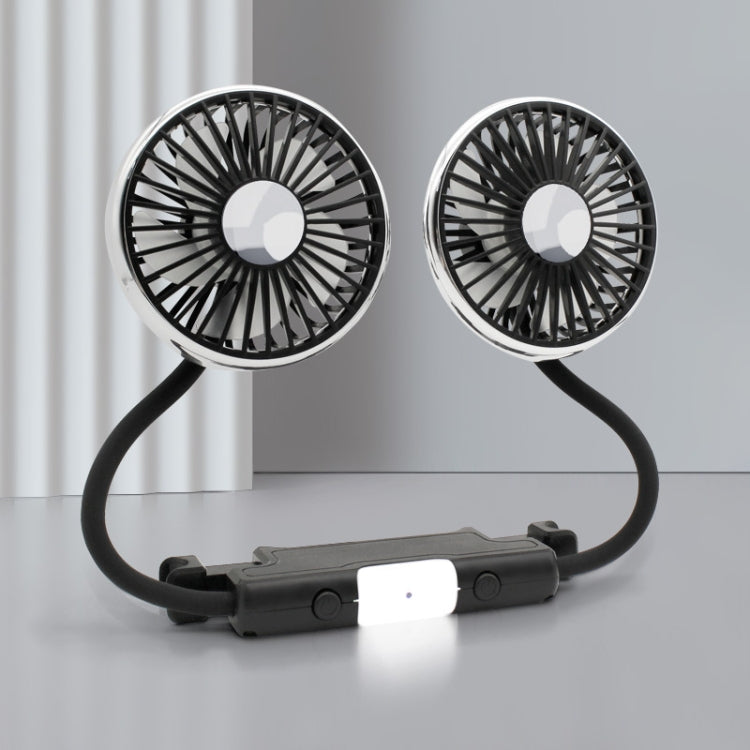 Car Double-head Hose Seat Fan with Light(Black) - Heating & Fans by PMC TechLife | Online Shopping South Africa | PMC TechLife | Buy Now Pay Later Mobicred