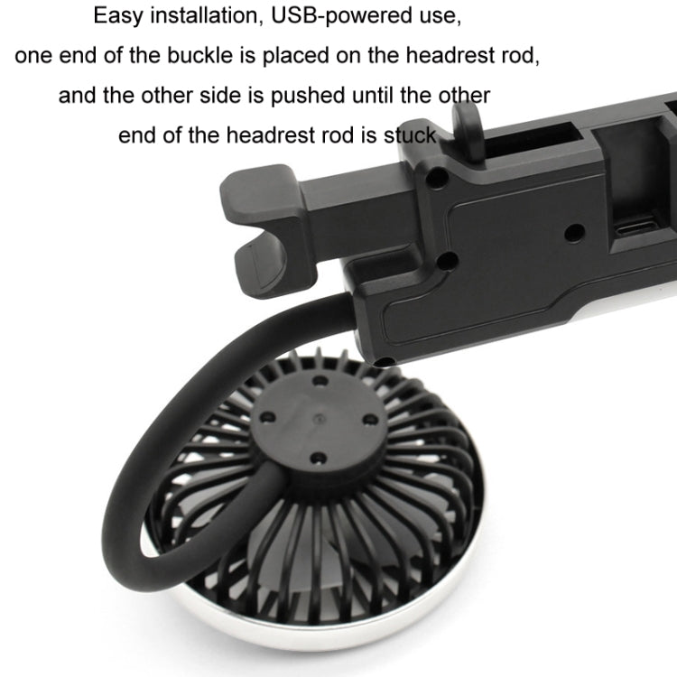 Car Double-head Hose Seat Fan with Light(Black) - Heating & Fans by PMC TechLife | Online Shopping South Africa | PMC TechLife | Buy Now Pay Later Mobicred
