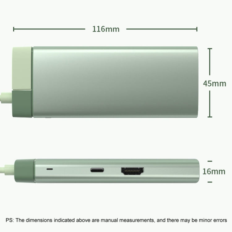 BS7A 7 In 1 Type-C Docking Station Multi-Function USB Hub Docking Station Converter(Green) - USB HUB by PMC Jewellery | Online Shopping South Africa | PMC Jewellery | Buy Now Pay Later Mobicred