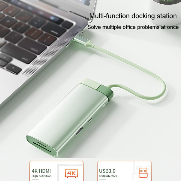 BS7A 7 In 1 Type-C Docking Station Multi-Function USB Hub Docking Station Converter(Green) - USB HUB by PMC Jewellery | Online Shopping South Africa | PMC Jewellery | Buy Now Pay Later Mobicred