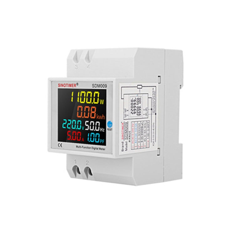 SINOTIMER SDM009 Din Rail Single-Phase Voltage Current Frequency Power Factor Electricity Multifunctional Meter, Model: AC250-450V Built-In - Current & Voltage Tester by SINOTIMER | Online Shopping South Africa | PMC TechLife | Buy Now Pay Later Mobicred