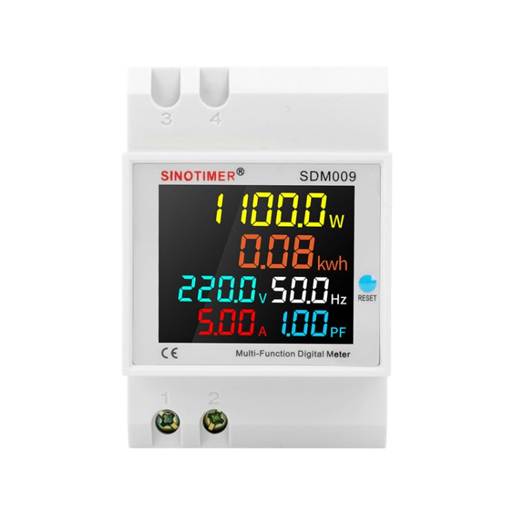 SINOTIMER SDM009 Din Rail Single-Phase Voltage Current Frequency Power Factor Electricity Multifunctional Meter, Model: AC40-300V External - free shipping - PMC Jewellery - Order now!