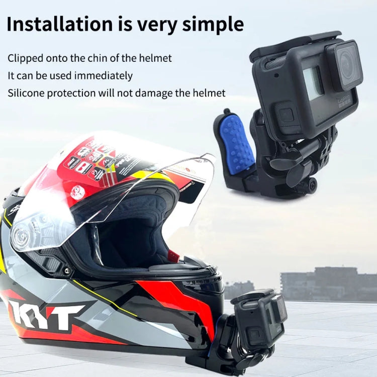 Motorcycle Helmet Chin Clamp Mount for GoPro Hero Series DJI Osmo Action, SJCAM Cameras, Spec: Set 1 - Helmet Mount by PMC Jewellery | Online Shopping South Africa | PMC Jewellery | Buy Now Pay Later Mobicred