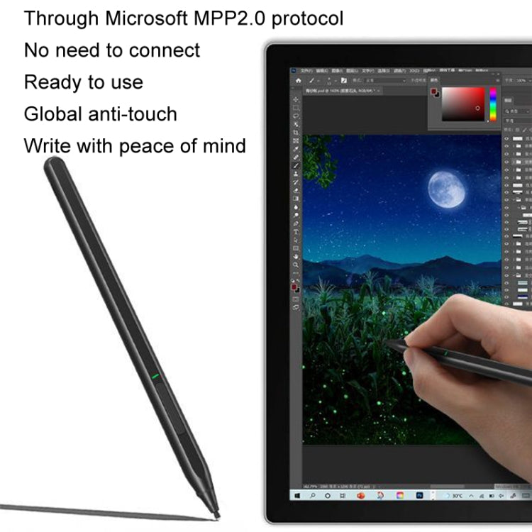 For Microsoft Surface 4096 Pressure Sensitive MPP2.0 Anti-false Touch Pressure Sensitive Capacitive Pen(Black) - Stylus Pen by PMC TechLife | Online Shopping South Africa | PMC TechLife | Buy Now Pay Later Mobicred