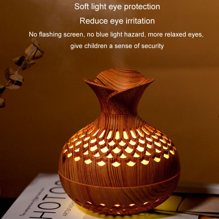 LED Light Aromatherapy Diffuser Home Small Vase Quiet Humidifier Aromatherapy Diffuser 2 In 1(Shallow Wood) - free shipping - PMC TechLife - Order now!