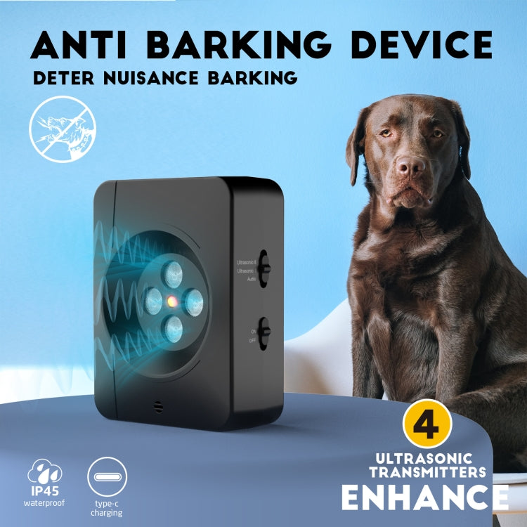 Anti Barking Device for Dogs With 4 Enhanced Ultrasonic Transmitter 3 Adjustable Levels(Black) - Training Aids by PMC TechLife | Online Shopping South Africa | PMC TechLife | Buy Now Pay Later Mobicred