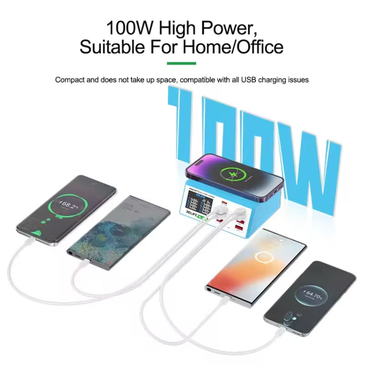 RELIFE RL-309AW  QC3.0 PD Fast Wireless Charger With LCD Display 8 Ports(US Plug) - free shipping - PMC TechLife - Order now!