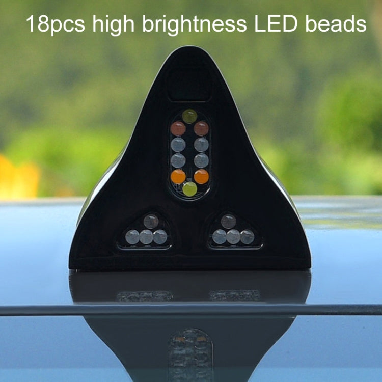 Solar Remote Control Signal Radio Shark Fin Antenna Anti-Tailgating Roof Warning Light(White) - Warning Lights by PMC TechLife | Online Shopping South Africa | PMC TechLife | Buy Now Pay Later Mobicred