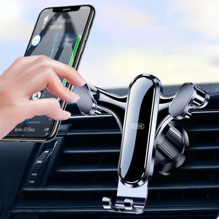 BUDK Triangle Gravity Sensor Car Phone Bracket Car Air Vent Navigation Holder, Model: Hook Model - Car Holders by BUDK | Online Shopping South Africa | PMC Jewellery | Buy Now Pay Later Mobicred