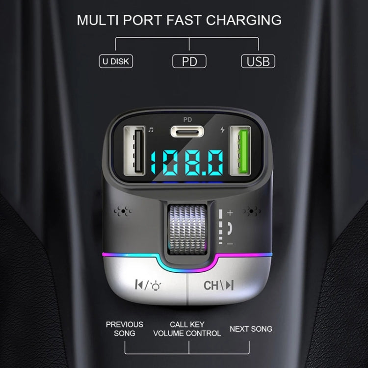 Car Bluetooth MP3 Player Fast Charging Charger(Black) - Car Charger by PMC TechLife | Online Shopping South Africa | PMC TechLife | Buy Now Pay Later Mobicred