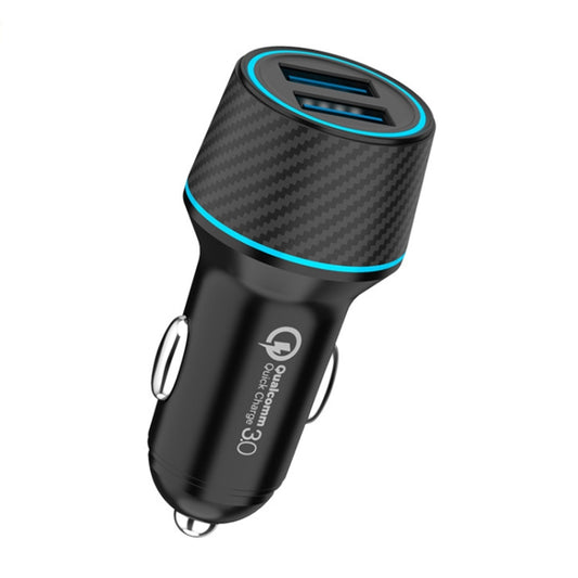 QIAKEY Dual Fast Charging Charger One To Two Cigarette Lighter, Size: TH218 36W(Black) - Car Charger by QIAKEY | Online Shopping South Africa | PMC Jewellery | Buy Now Pay Later Mobicred