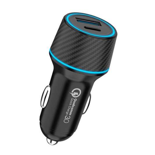 QIAKEY Dual Fast Charging Charger One To Two Cigarette Lighter, Size: TH215 43W(Black) - Car Charger by QIAKEY | Online Shopping South Africa | PMC Jewellery | Buy Now Pay Later Mobicred