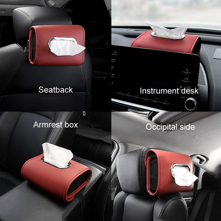 Auto Armrest Tissue Box Car Seat Back Hanging Napkin Pack Cover(Gray) - Tissue Boxes by PMC TechLife | Online Shopping South Africa | PMC TechLife | Buy Now Pay Later Mobicred