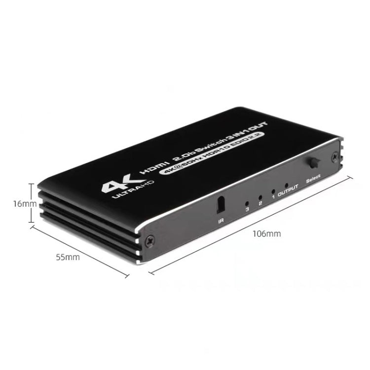 120Hz HDMI2.0 4K With Remote Control Switcher HDCP2.2 Version 3 Into 1 Out Video Converter - Switch by PMC Jewellery | Online Shopping South Africa | PMC Jewellery | Buy Now Pay Later Mobicred