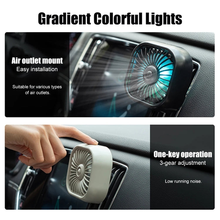 F11 Car USB Colorful Gradient Light Cooling Fan Automotive Interior, Color: Black - Heating & Fans by PMC TechLife | Online Shopping South Africa | PMC TechLife | Buy Now Pay Later Mobicred