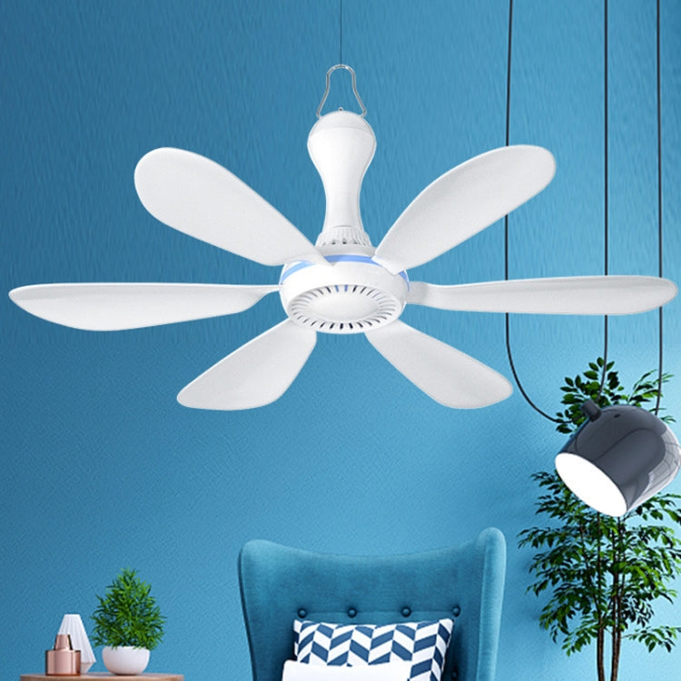 USB Home Dormitory Mute High Wind Power Mini Fan Six Blade Small Ceiling Fan, Style: Fan+Remote Control Speed Control Cord - Electric Fans by PMC Jewellery | Online Shopping South Africa | PMC Jewellery | Buy Now Pay Later Mobicred