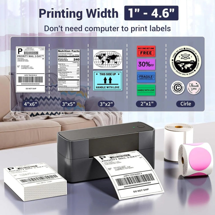 Phomemo PM245-BT Bluetooth Shipping Label Printer Support Labels Width  1- 4.6 Inch(EU Plug) - free shipping - PMC TechLife - Order now!