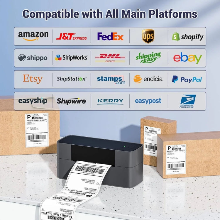 Phomemo PM245-BT Bluetooth Shipping Label Printer Support Labels Width  1- 4.6 Inch(US Plug) - Receipt Printers by Phomemo | Online Shopping South Africa | PMC TechLife | Buy Now Pay Later Mobicred