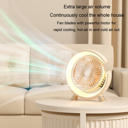 USB Charging Desktop Fan With Light Student Dormitory Light Sound Office Aroma Desktop Fan(Dark Blue) - Electric Fans by PMC Jewellery | Online Shopping South Africa | PMC Jewellery | Buy Now Pay Later Mobicred