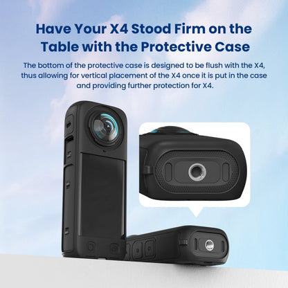 For Insta360 X4 AMagisn Silicone Protective Cover Body Case Black - Case & Bags by aMagisn | Online Shopping South Africa | PMC Jewellery