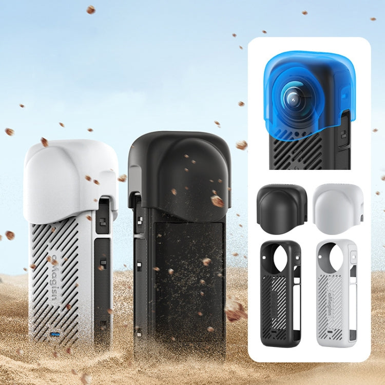 For Insta360 X4 AMagisn Silicone Protective Cover Lens Cover Black - Case & Bags by aMagisn | Online Shopping South Africa | PMC TechLife | Buy Now Pay Later Mobicred
