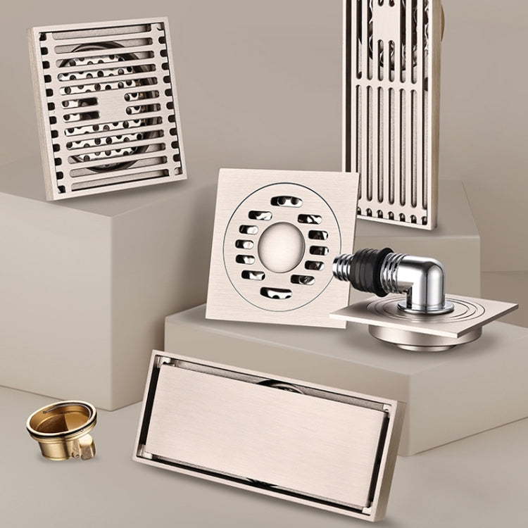 All Copper Brushed Anti-Odor Floor Drain Gravity Copper Core Bathroom Floor Drain, Specification: Round Straight Strip Single Use - Drain Strainers by PMc TechLife | Online Shopping South Africa | PMc TechLife | Buy Now Pay Later Mobicred