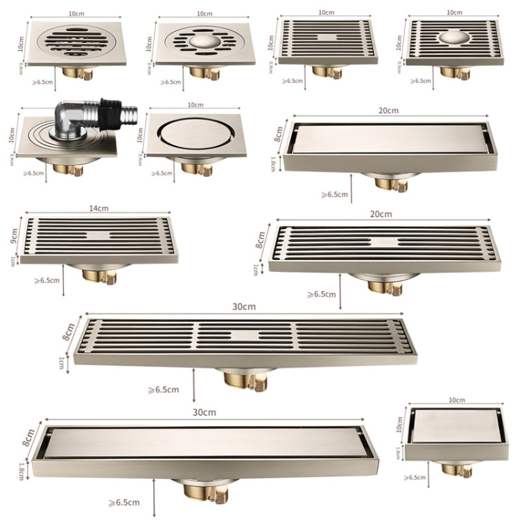 All Copper Brushed Anti-Odor Floor Drain Gravity Copper Core Bathroom Floor Drain, Specification: Round Straight Strip Single Use - Drain Strainers by PMc TechLife | Online Shopping South Africa | PMc TechLife | Buy Now Pay Later Mobicred