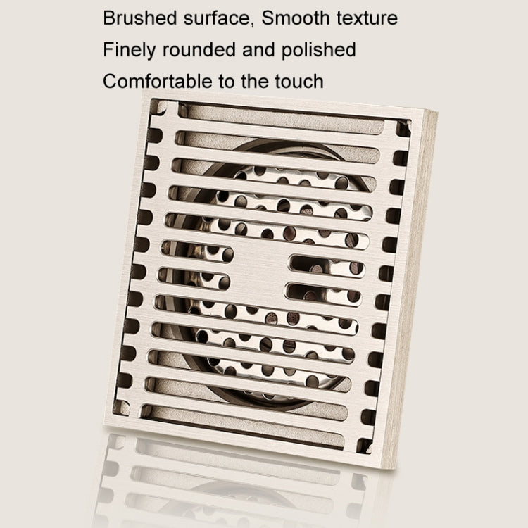 All Copper Brushed Anti-Odor Floor Drain Gravity Copper Core Bathroom Floor Drain, Specification: Square Invisible - Drain Strainers by PMc TechLife | Online Shopping South Africa | PMc TechLife | Buy Now Pay Later Mobicred