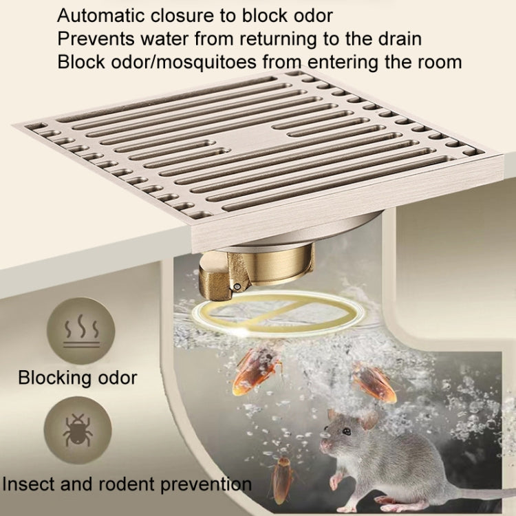 All Copper Brushed Anti-Odor Floor Drain Gravity Copper Core Bathroom Floor Drain, Specification: Sealed for Washing Machine - Drain Strainers by PMc TechLife | Online Shopping South Africa | PMc TechLife | Buy Now Pay Later Mobicred