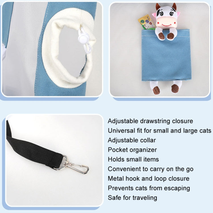 Handheld Large Capacity Breathable Exposed Canvas Cat Bag Outdoor Portable Pet Bag(Blue) - Pet Bags by PMC TechLife | Online Shopping South Africa | PMC TechLife | Buy Now Pay Later Mobicred