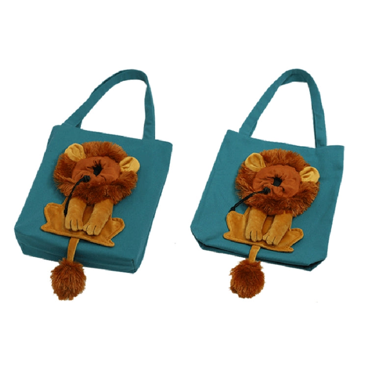 Canvas Expandable Little Lion Shape Cat Bag Small Dog Handbag, Size: Large (Lake Blue) - Pet Storages & Bags by PMC TechLife | Online Shopping South Africa | PMC TechLife | Buy Now Pay Later Mobicred