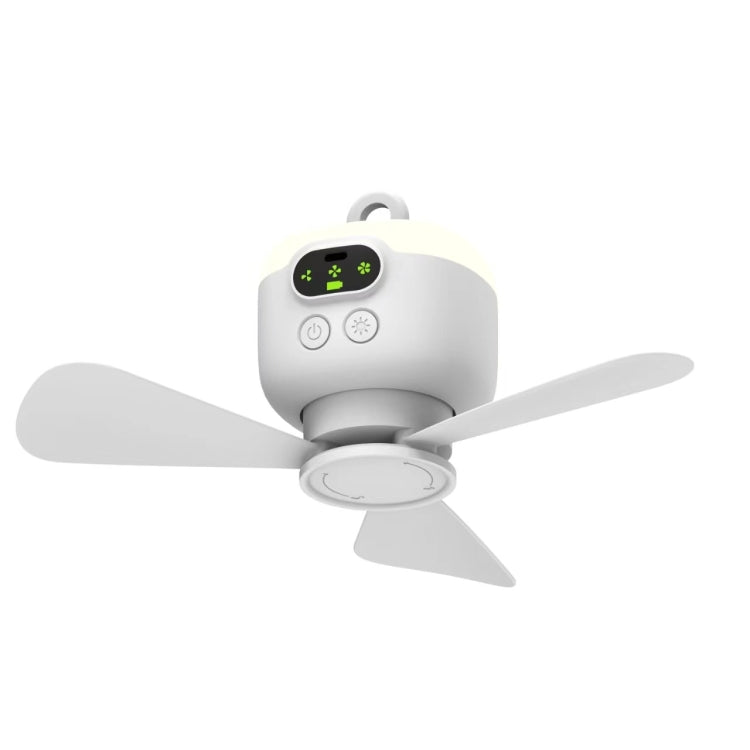 Mini Ceiling Fan Portable Camping Fan With Light &  Remote Built In 8000mAh Battery(White) - Electric Fans by PMC TechLife | Online Shopping South Africa | PMC TechLife | Buy Now Pay Later Mobicred