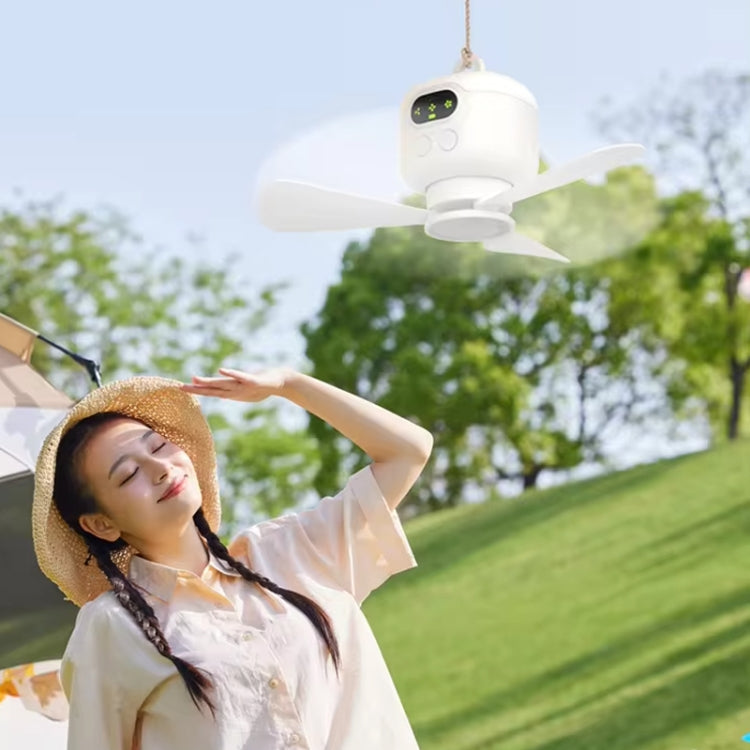 Mini Ceiling Fan Portable Camping Fan With Light &  Remote Built In 8000mAh Battery(White) - Electric Fans by PMC TechLife | Online Shopping South Africa | PMC TechLife | Buy Now Pay Later Mobicred