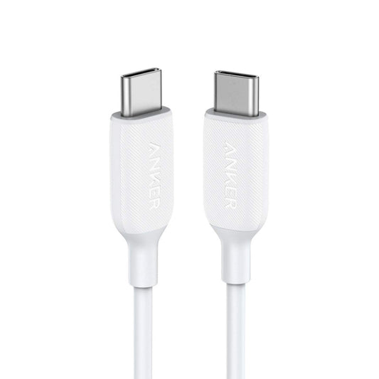 ANKER A8852 Powerline III 0.9m Fiber Dual Type-C 60W Fast Charging Data(White) - USB-C & Type-C Cable by ANKER | Online Shopping South Africa | PMC Jewellery | Buy Now Pay Later Mobicred