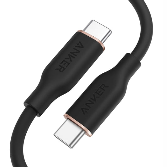 ANKER A8552 Powerline III 0.9m Skin Friendly Dual Type-C Data Cable PD100W Fast Charging Cable(Black) - USB-C & Type-C Cable by ANKER | Online Shopping South Africa | PMC Jewellery | Buy Now Pay Later Mobicred