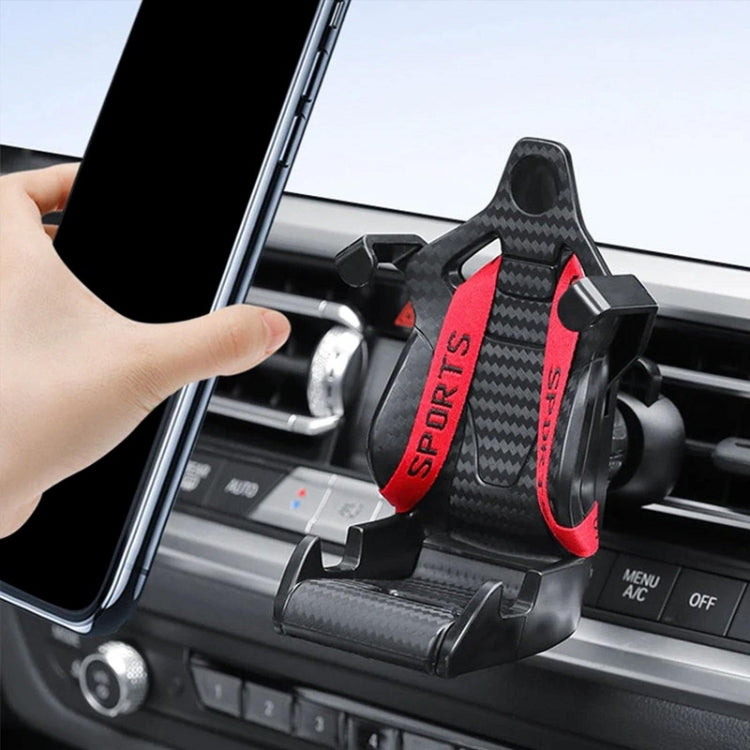 Car Gravity Air Outlet Navigation Mobile Phone Holder(Red Ribbon) - Car Holders by PMC Jewellery | Online Shopping South Africa | PMC Jewellery | Buy Now Pay Later Mobicred