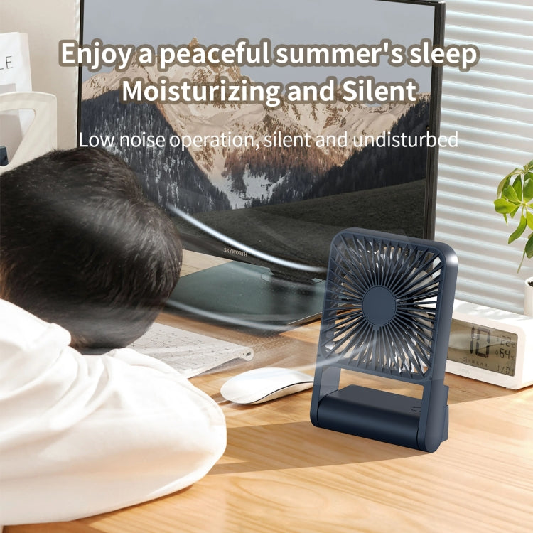 HX-123 USB Charging Wall-mounted Desktop Folding Thin and Light Small Fan(Blue) - Electric Fans by PMC TechLife | Online Shopping South Africa | PMC TechLife | Buy Now Pay Later Mobicred