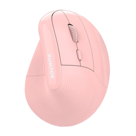 XUNSVFOX H5 Upright Vertical Dual Mode Mouse Rechargeable Wireless Business Office Mouse(Pink) - Wireless Mice by XUNSVFOX | Online Shopping South Africa | PMC Jewellery | Buy Now Pay Later Mobicred