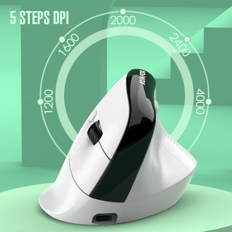 XUNSVFOX H5 Upright Vertical Dual Mode Mouse Rechargeable Wireless Business Office Mouse(Black) - free shipping - PMC Jewellery - Order now!