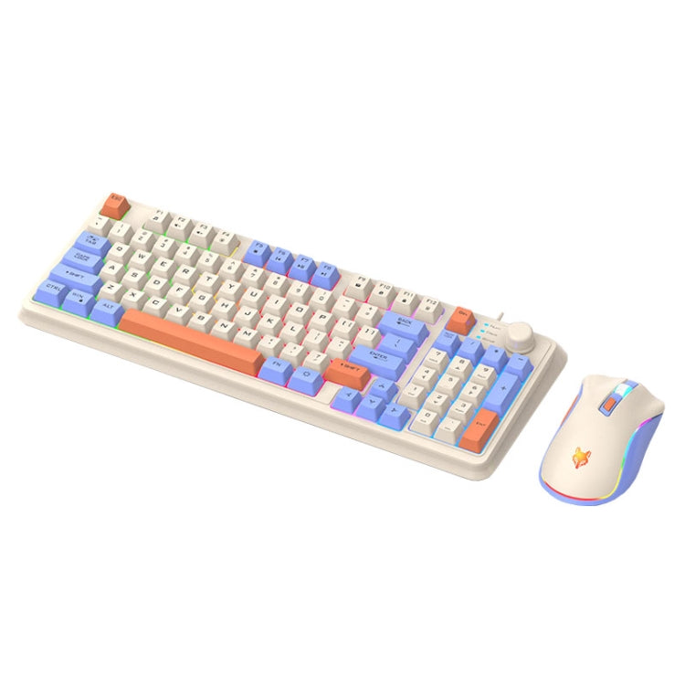 XUNSVFOX K820 Wired Gaming Mechanical Feeling 94 Keys Keyboard And Mouse Set(Lake Blue) - Wired Keyboard by XUNSVFOX | Online Shopping South Africa | PMC Jewellery | Buy Now Pay Later Mobicred