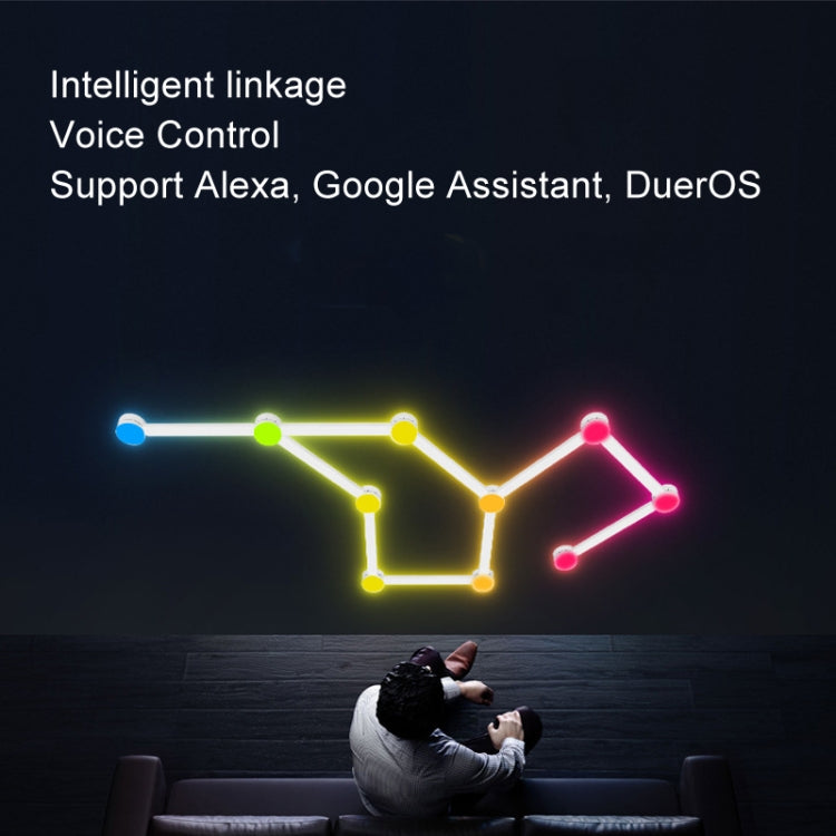 JSK-P30 9 Sections Smart WiFi Bluetooth Splicing Atmosphere Light Sound Control Constellation Light Support Amazon Alexa / Google Assistant / DuerOS UK Plug(White) - Novelty Lighting by PMC TechLife | Online Shopping South Africa | PMC TechLife | Buy Now Pay Later Mobicred