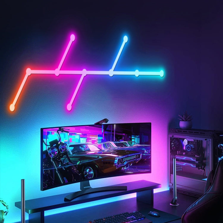 JSK-P22 5V Bluetooth RGB Stitching Light E-Sports Atmosphere Decorative Lamp, Style: 9 Sections+USB To DC Line(White) - Novelty Lighting by PMC TechLife | Online Shopping South Africa | PMC TechLife | Buy Now Pay Later Mobicred